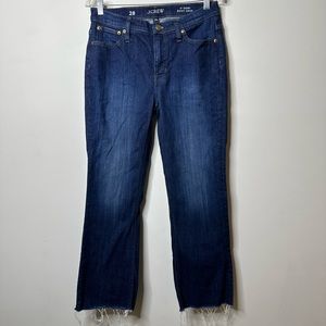 J. Crew Blue 9" Denim Crop Raw Hem Jeans Women's 28